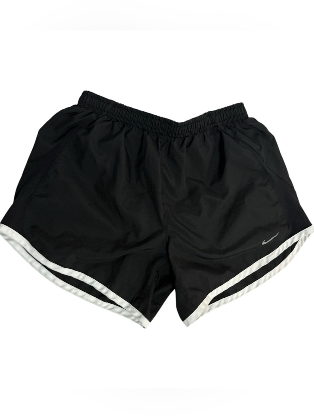 Nike Tempo Girls Running Shorts Black White Dri-FIT Lined Youth Size Large